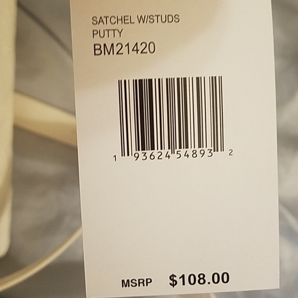 Betsey Johnson satchel w/ studs color putty - Picture 8 of 8